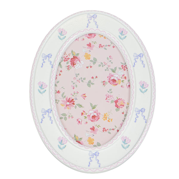 PORTA RETRATO OVAL FLORES 14X9