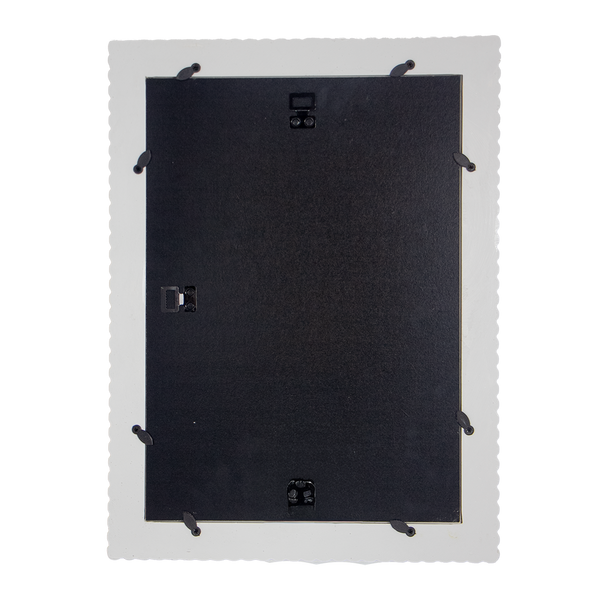 QUADRO CORACAO BUBBLE DOT BRANCO COM DOURADO 33,5X23