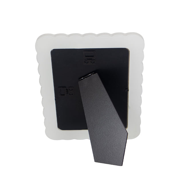 PORTA RETRATO ONDINHAS AZUL E BRANCO 18X13