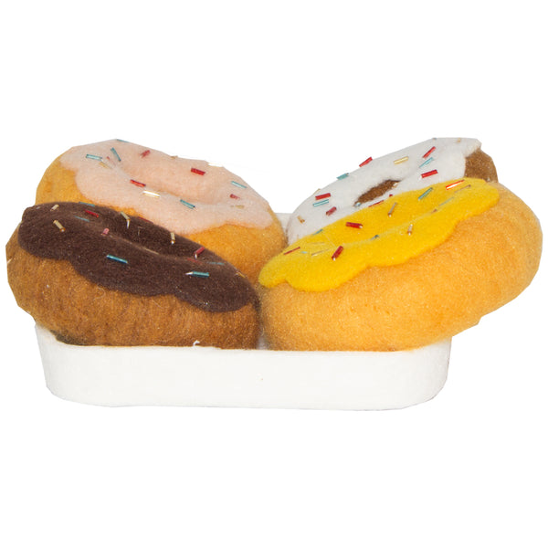 JOGO DE 4 DONUTS + BANDEJA  DE LA DE FELTRO