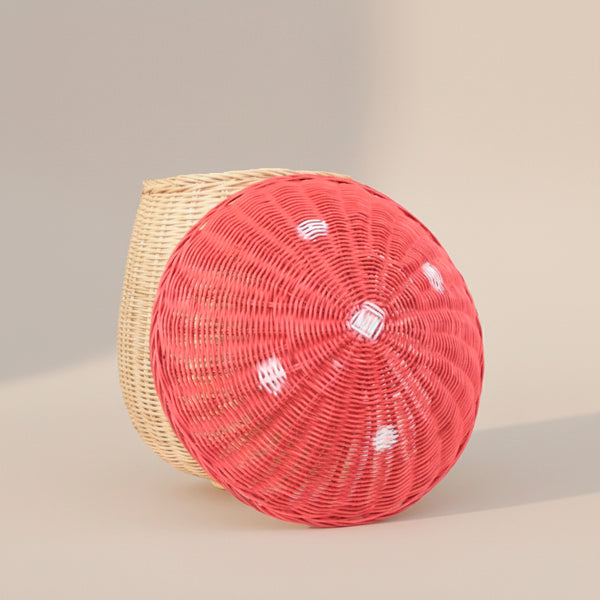 CESTO COGUMELO VERMELHO ORGANIZADOR DE BRINQUEDOS