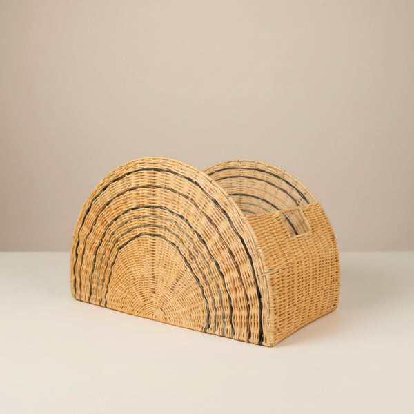 CESTO ARCO IRIS AZUL E AMARELO ORGANIZADOR DE BRINQUEDOS