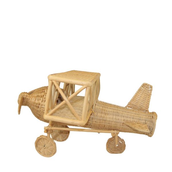 AVIAO DECORATIVO DE RATTAN E BAMBU