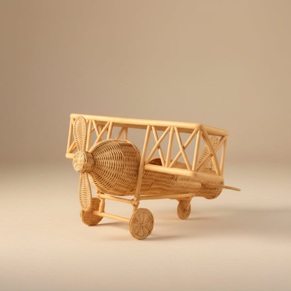 AVIAO DECORATIVO DE RATTAN E BAMBU