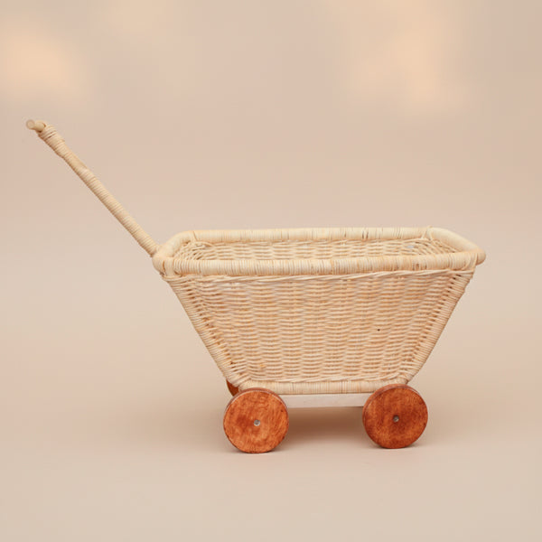 CARRINHO PORTA BRINQUEDO DE RATTAN