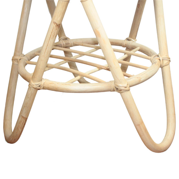 MESA DE APOIO LATERAL REDONDA DE BAMBU