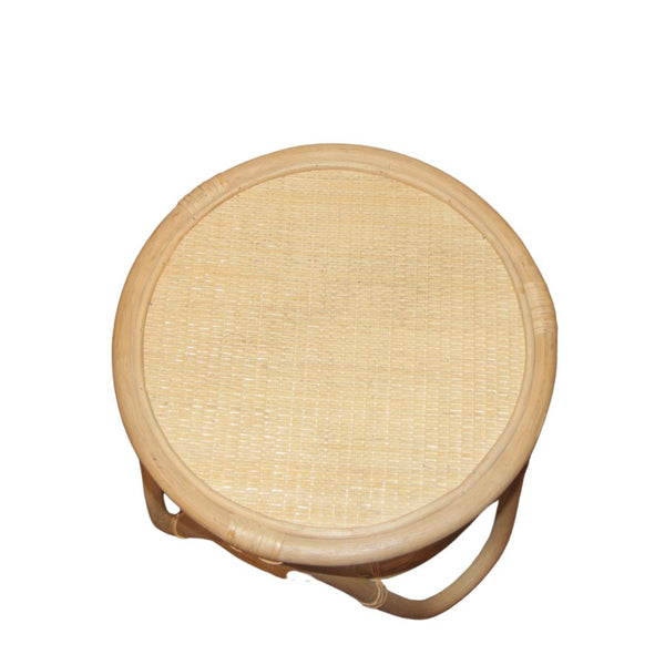 MESA DE APOIO LATERAL REDONDA DE BAMBU