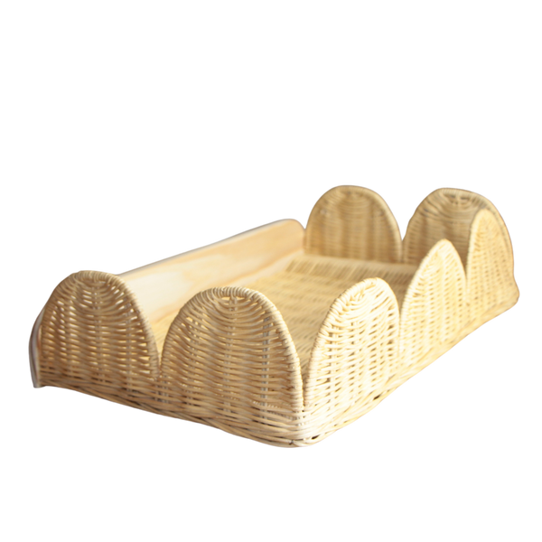 BANDEJA ONDAS  DE RATTAN TAMANHO P