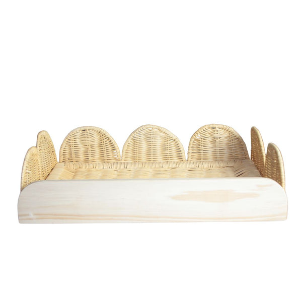 BANDEJA ONDAS  DE RATTAN TAMANHO P