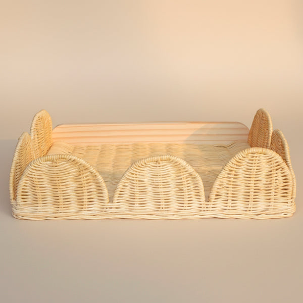 BANDEJA ONDAS  DE RATTAN TAMANHO P