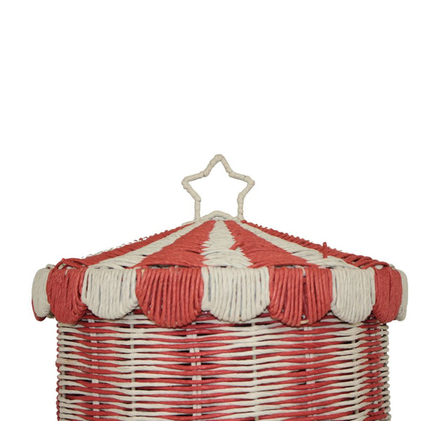 CESTO CIRCO VERMELHO GRANDE ORGANIZADOR DE BRINQUEDOS