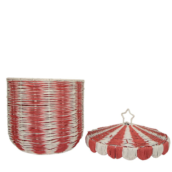 CESTO CIRCO VERMELHO GRANDE ORGANIZADOR DE BRINQUEDOS