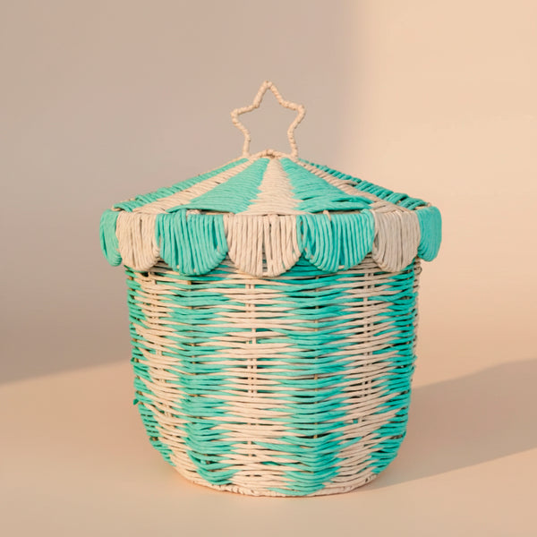 CESTO CIRCO AZUL MEDIO ORGANIZADOR DE BRINQUEDOS