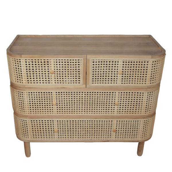 COMODA CONTORNO DE BAMBU E RATTAN