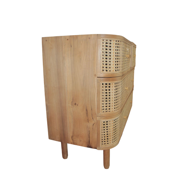 COMODA CONTORNO DE BAMBU E RATTAN