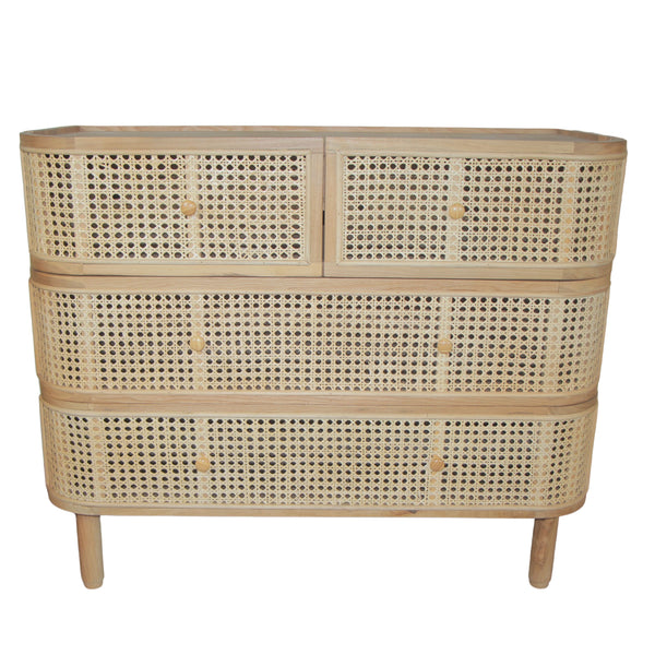 COMODA CONTORNO DE BAMBU E RATTAN