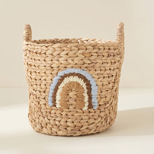 CESTO ARCO IRIS BORDADO ORGANIZADOR DE BRINQUEDOS
