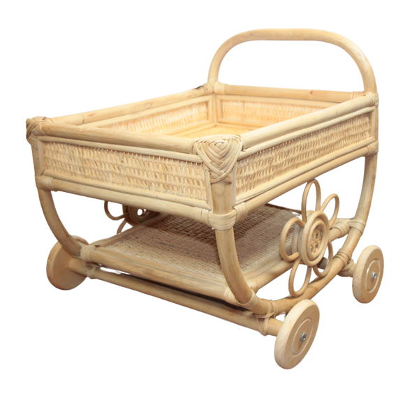 CARRINHO DE CHA DE RATTAN