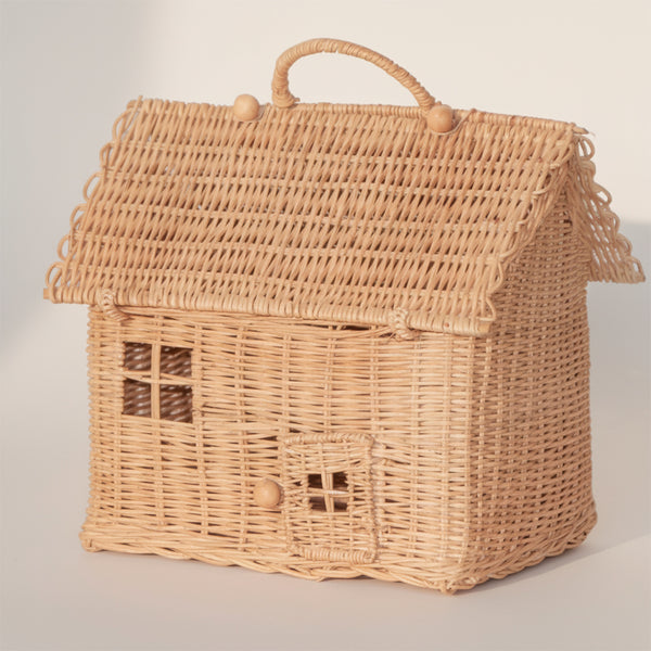 CESTA CASINHA DE RATTAN