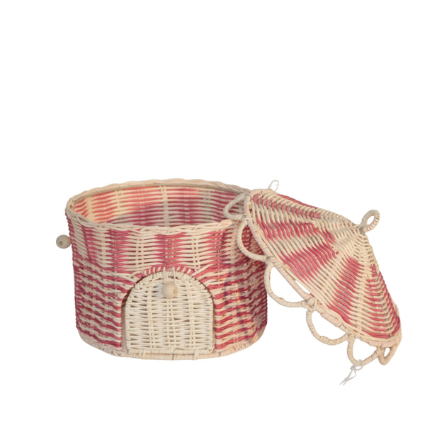 CESTO CIRCO DE RATTAN PINTADO