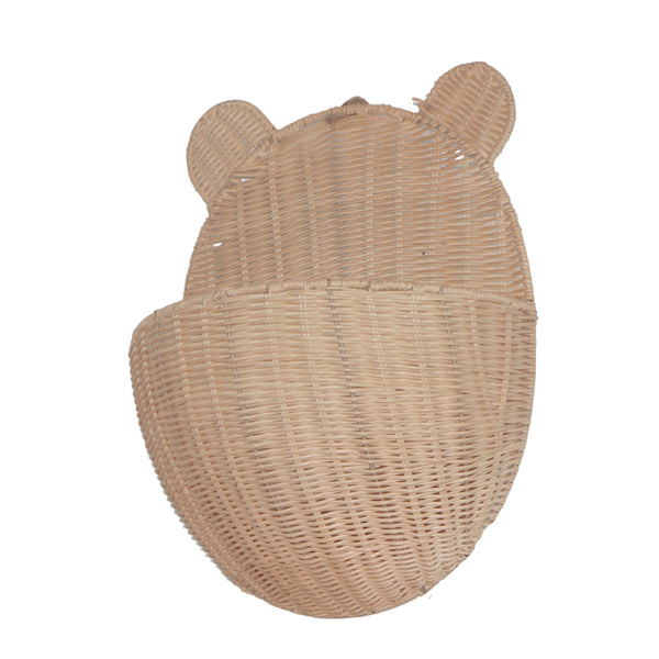 PORTA FRALDA URSO DE RATTAN