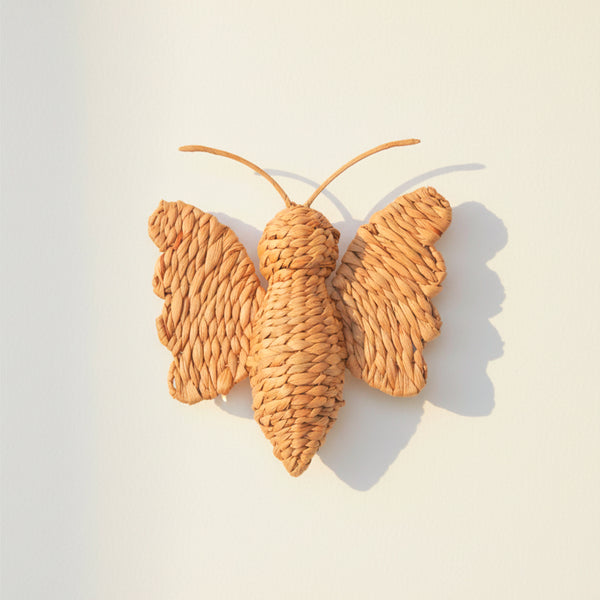 BORBOLETA DECOR DE PAREDE DE RATTAN