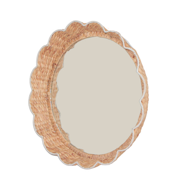 ESPELHO FLOR REDONDO EM RATTAN