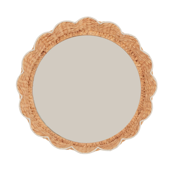 ESPELHO FLOR REDONDO EM RATTAN