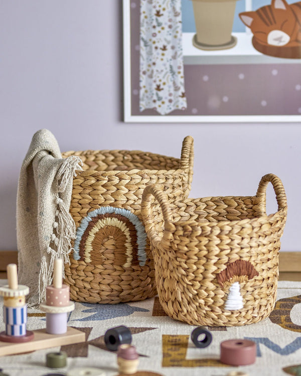 CESTO COGUMELO BORDADO ORGANIZADOR DE BRINQUEDOS