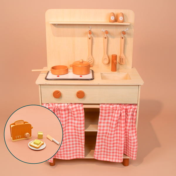 COZINHA DE MADEIRA RETRO FOGAO ELETRONICO DE BRINCADEIRA PARA CRIANCA