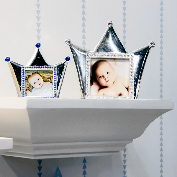 PORTA RETRATO COROA AZUL 9 X 8 CM - FOTO 4X4