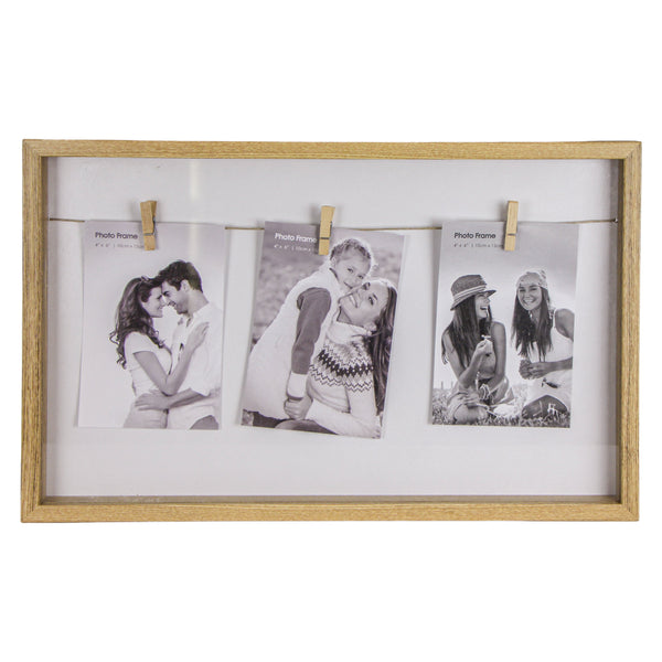 QUADRO PORTA FOTO MADEIRA PARA 3 FOTOS