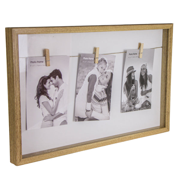 QUADRO PORTA FOTO MADEIRA PARA 3 FOTOS