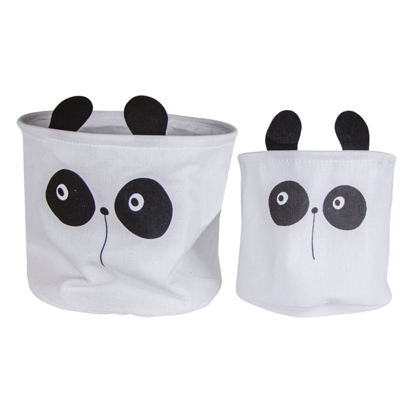 JOGO DE 2 CESTOS DE BRINQUEDO URSO PANDA 2PCS
