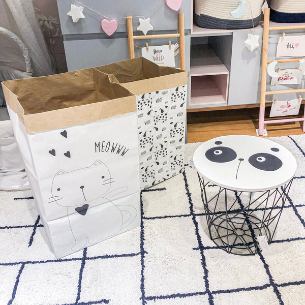 JOGO DE 2 CESTOS CESTO DE PAPEL GATO E DALMATAS