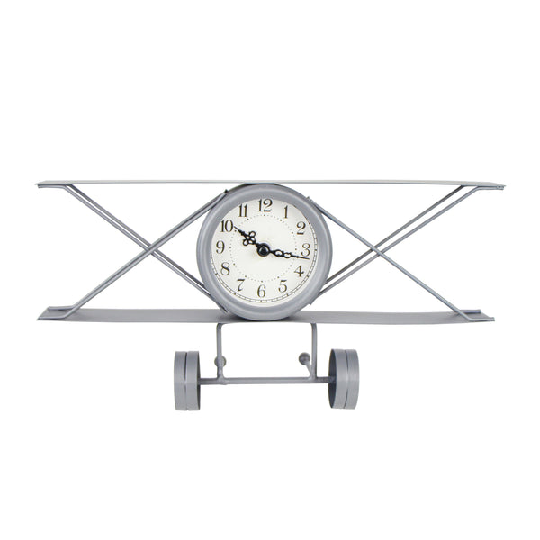 RELOGIO DE MESA AVIAO CINZA