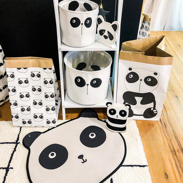 JOGO DE 2 CESTOS DE BRINQUEDO URSO PANDA 2PCS