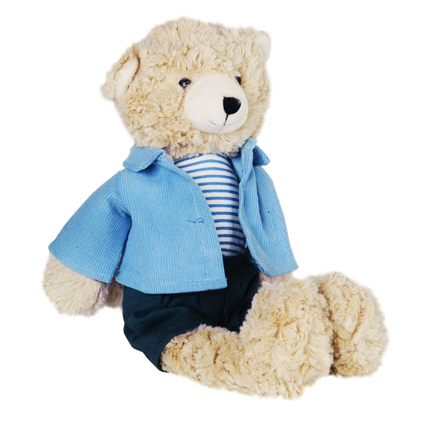 URSO JAMES COM ROUPA AZUL 30CM
