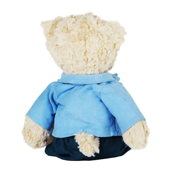 URSO JAMES COM ROUPA AZUL 30CM