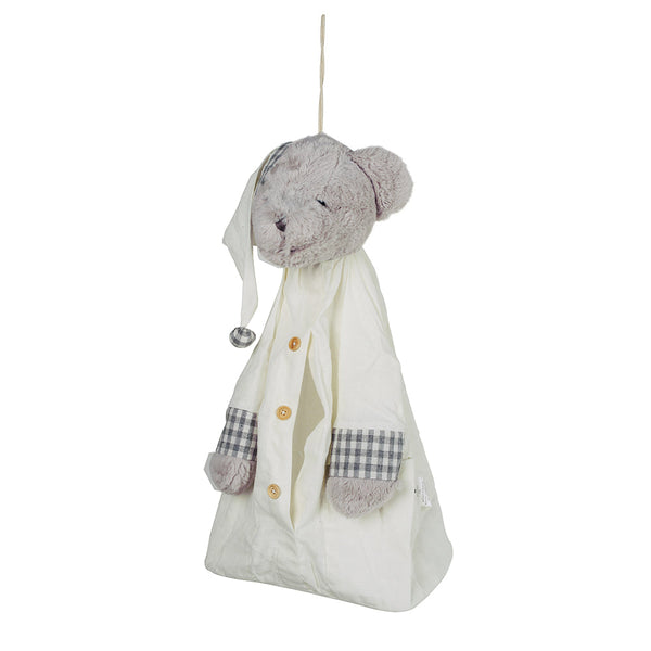 JOGO DE DOIS PORTA FRALDAS /PIJAMA URSA E URSO SLEEP DE PELUCIA COM ROUPA 45CM