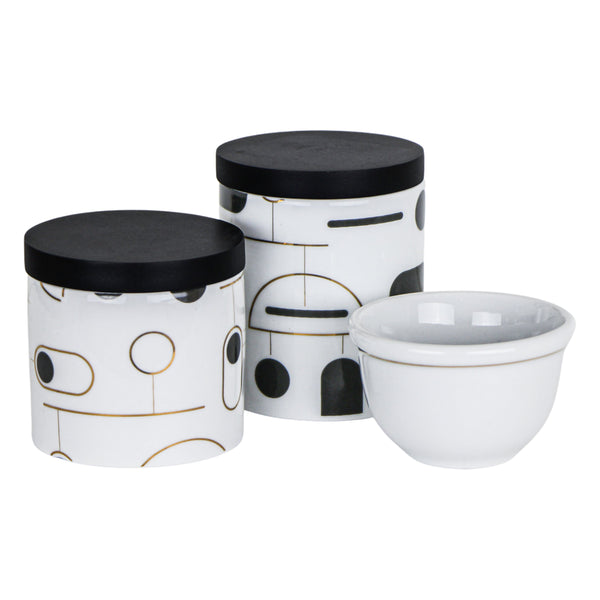 KIT HIGIENE 3PC AMEISE VEGAS PRETO E DOURADO