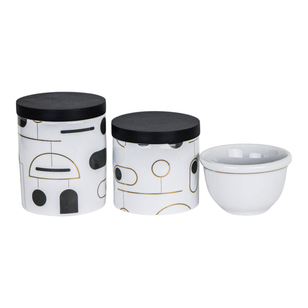 KIT HIGIENE 3PC AMEISE VEGAS PRETO E DOURADO