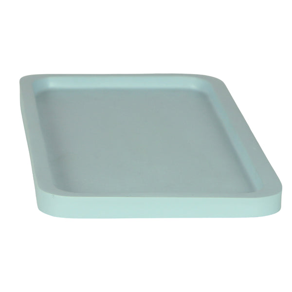 BANDEJA BORDA RASA RESINA AZUL CLARO