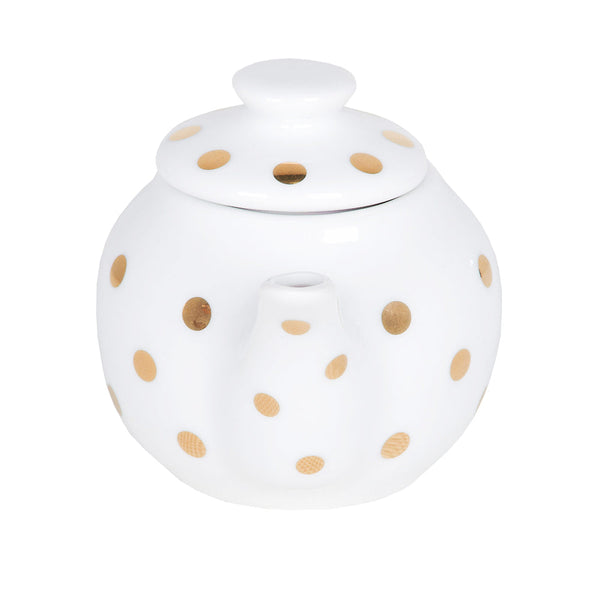 JG DE CHA BRANCO COM POA DOURADO + BANDEJA 6PCS