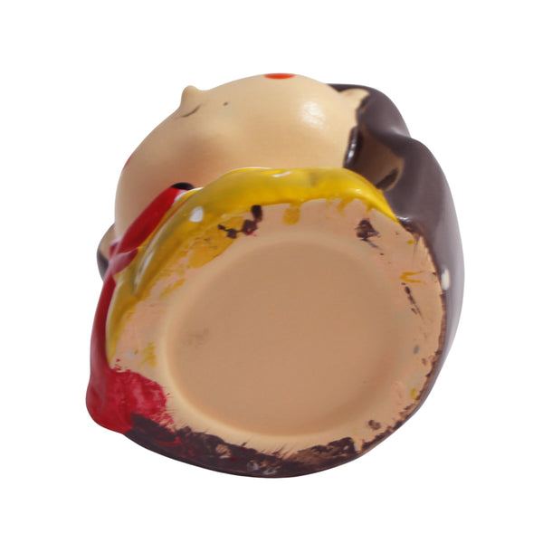 VASO DECORATIVO MENINA DE CERAMICA ROUPA AMARELA