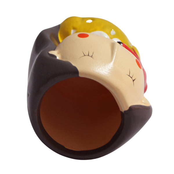 VASO DECORATIVO MENINA DE CERAMICA ROUPA AMARELA
