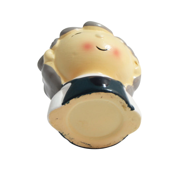 ENFEITE VASO DE CERAMICA MENINO MACACAO