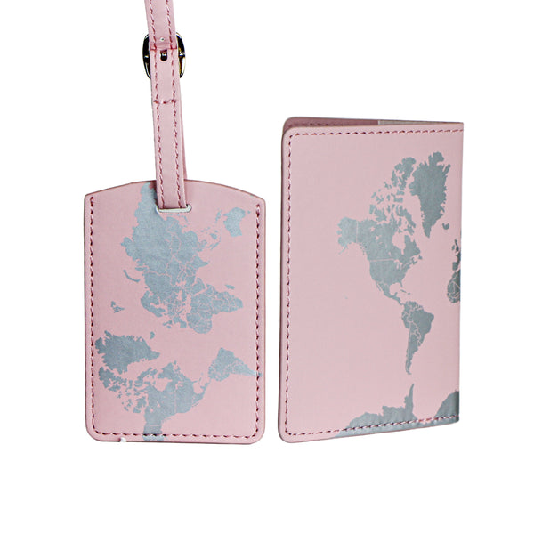 CAPA PARA PASSAPORTE + TAG DE MALA - MUNDO ROSA