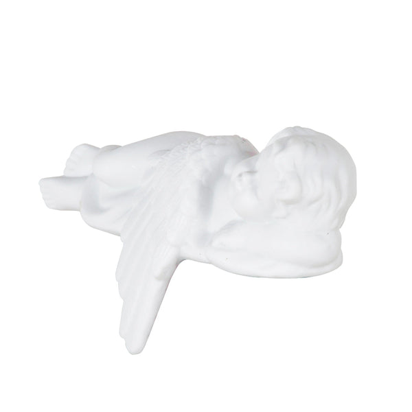 JOGO DE DUAS ESCULTURAS ANJO DORMINDO NA ASA DE PORCELANA