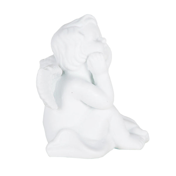 JOGOS DE DUAS ESCULTURAS DE ANJO SENTAD0 DE PORCELANA